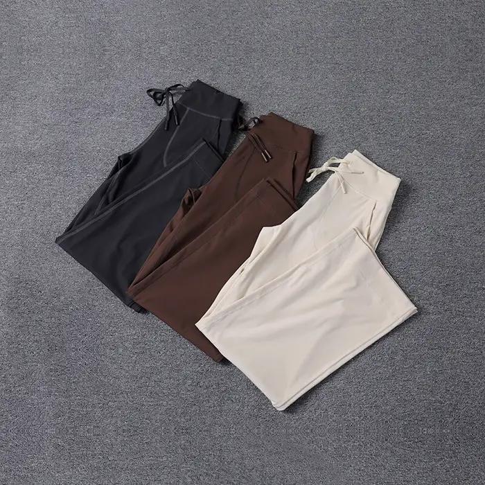 Pantalon de Yoga ample taille haute pour femmes, haute qualité, jambes droites, respectueux de la pe