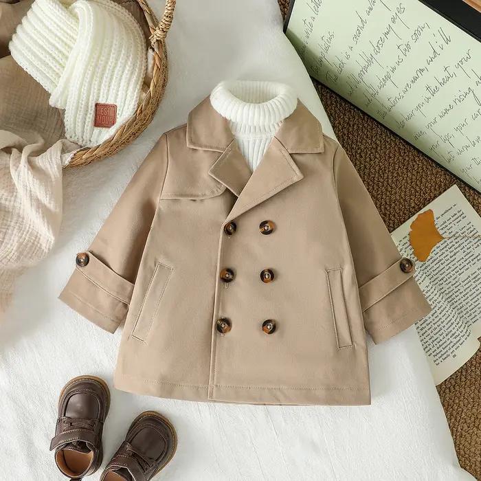 Trench-Coat pour bébés garçons, nouvelle mode automne/hiver, veste à manches longues, Cardigan Doubl