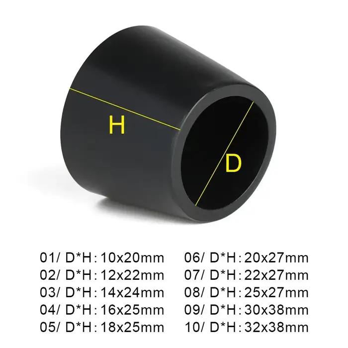 Couvre-pieds ronds noirs en caoutchouc PVC pour meubles, protection de l'environnement, table et cha