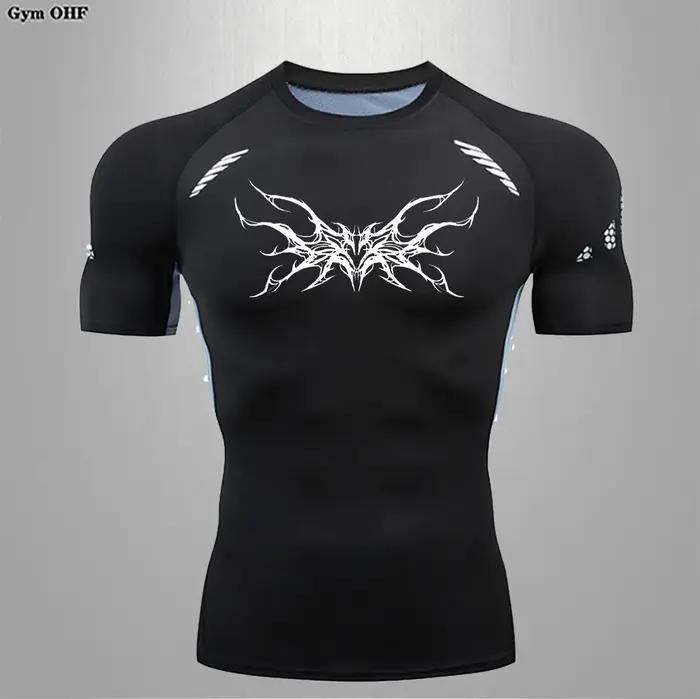 T-shirt compression homme minceur été - Chemise sport fitness salle gym séchage rapide confortable