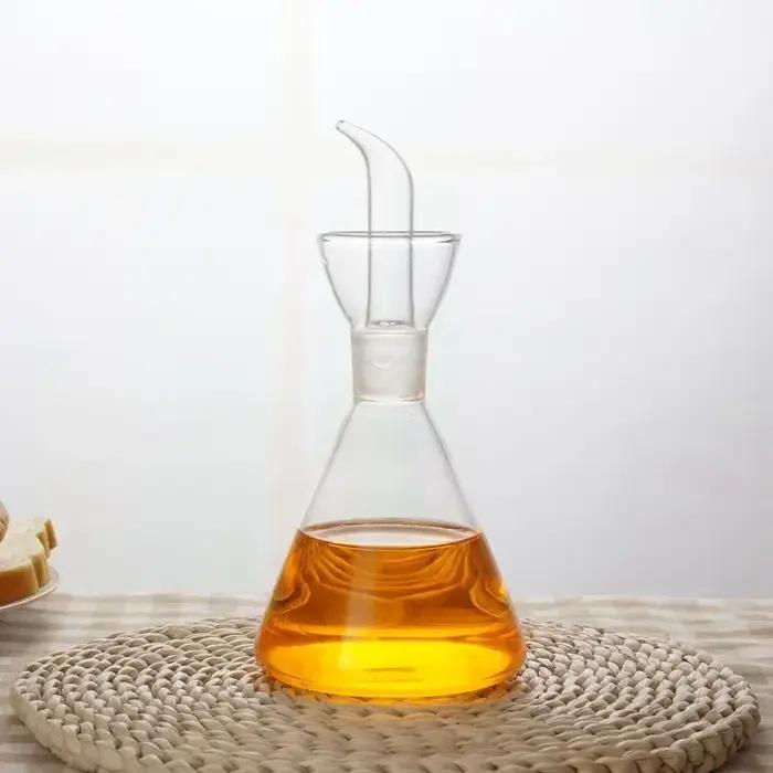 Pot d'huile domestique en verre à haute teneur en borosilicate, pots d'huile de vinaigre étanches, b