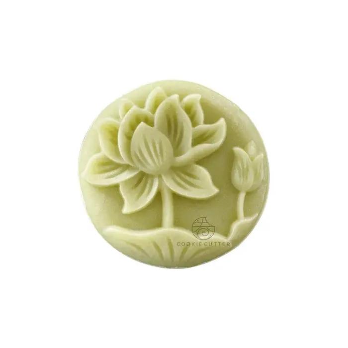 Moule à gâteau de lune rond en forme de fleur, style pastChevchinois, pression à la main 3D, outils
