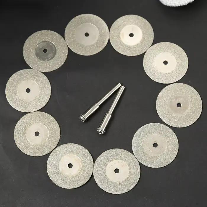 Disques de coupe diamantés 30mm, Mini lame de scie coupée avec 2 pièces de connexion de tige de 3mm