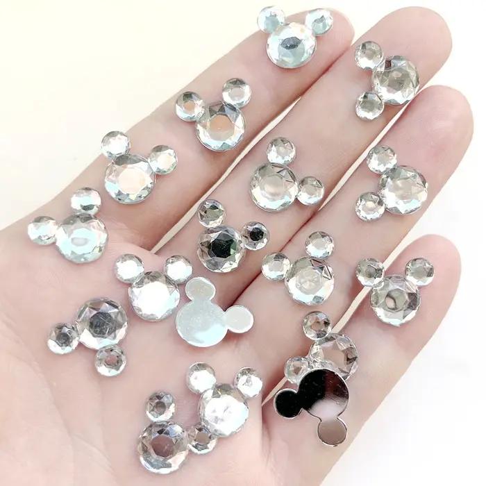Strass en cristal en forme d'animal blanc, 30 pièces/lot, bijoux à faire soi-même, décoration à dos