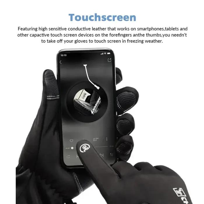 Gants d'hiver imperméables pour écran tactile thermique, coupe-vent, chauds, pour temps froid, cours
