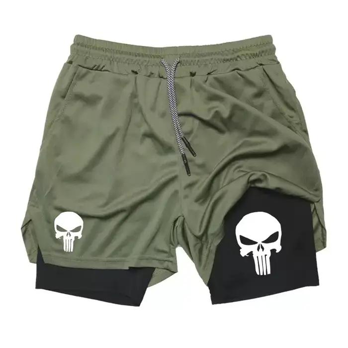Short de Performance imprimé 2 en 1 pour hommes, short athlétique à séchage rapide avec poche pour t