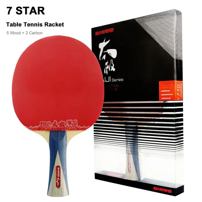 SANWEI-Raquette de tennis de table professionnelle Taiji 7, 8, 9 étoiles, en bois et carbone, ping-p