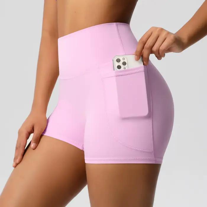 Shorts de sport pour femmes avec poches, legging de yoga, short anti-transparence taille haute, shor
