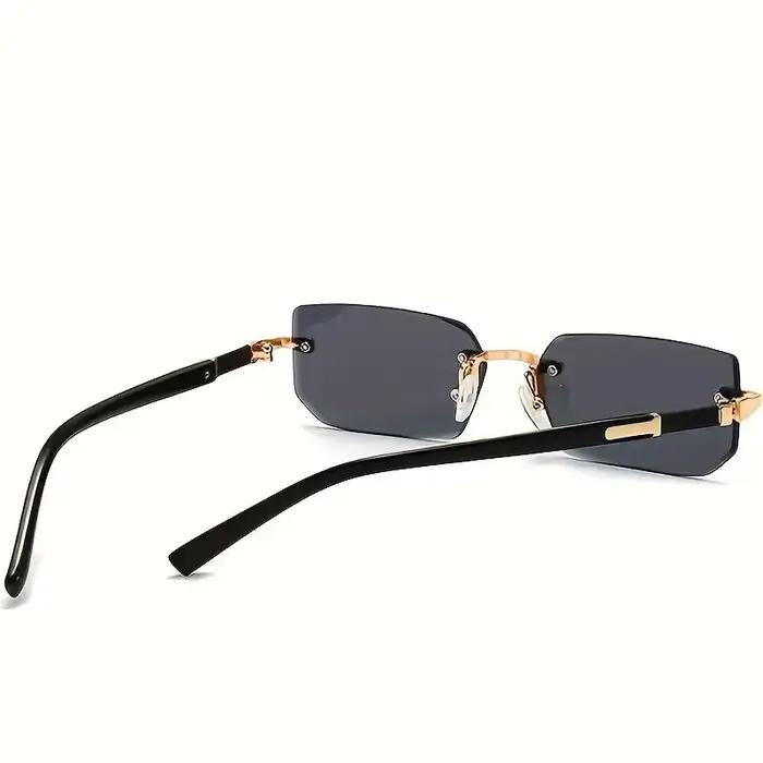 Lunettes de soleil rectangulaires sans monture pour hommes et femmes, nuances populaires, petites lu