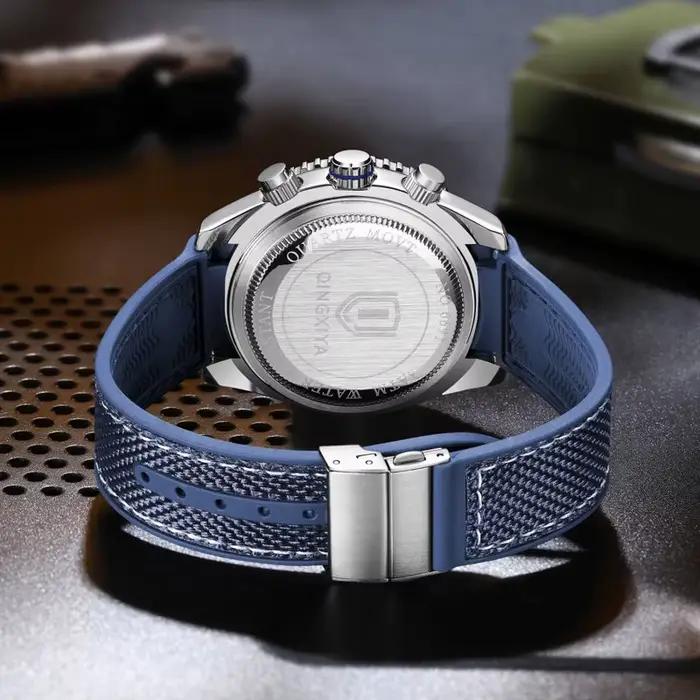 QINGXIYA mode chronographe montre à Quartz hommes bracelet en Silicone étanche calendrier 24 heures