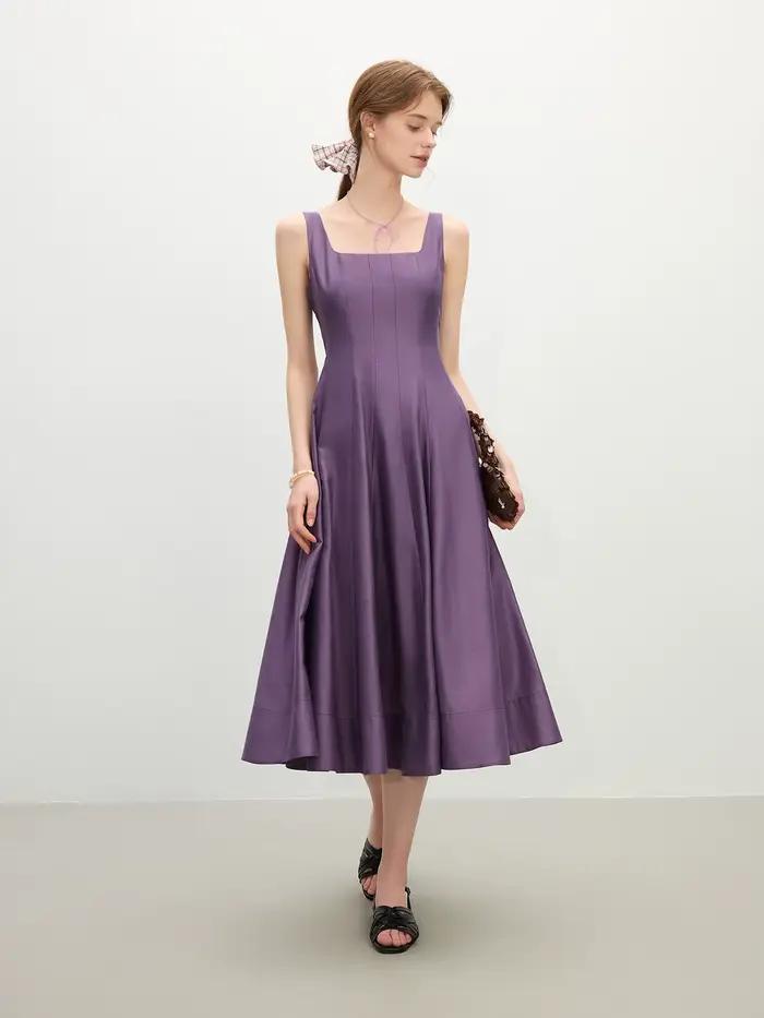 FSLE – robe sans manches pour femmes, coupe tridimensionnelle, taille haute, amincissante, à bretell