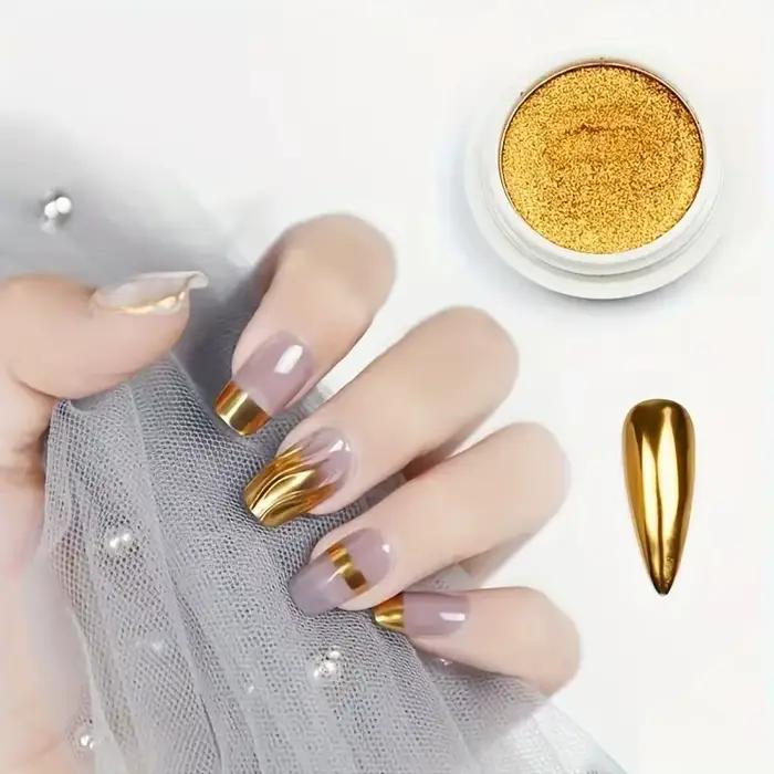 1 pot métallique miroir Chrome poudre à ongles holographique Laser argenté doré ongles frottant pail