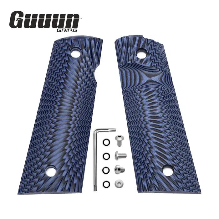 Magwell Grip Guuun G10 - Texture Sunburst pour 1911 taille complète avec coupe de sécurité