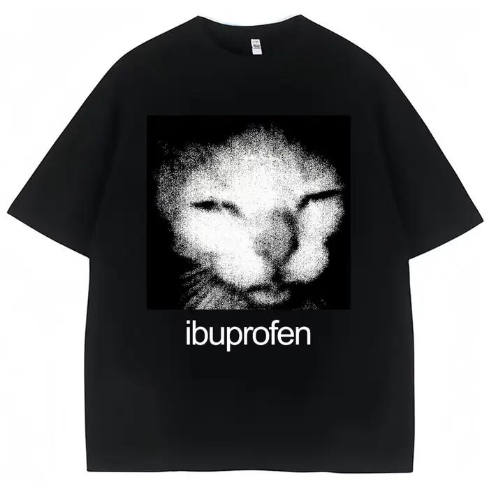 Vintage drôle Ibuprofen chat graphique T-shirt Humor mode T-shirt T-shirt style décontracté WoClothi