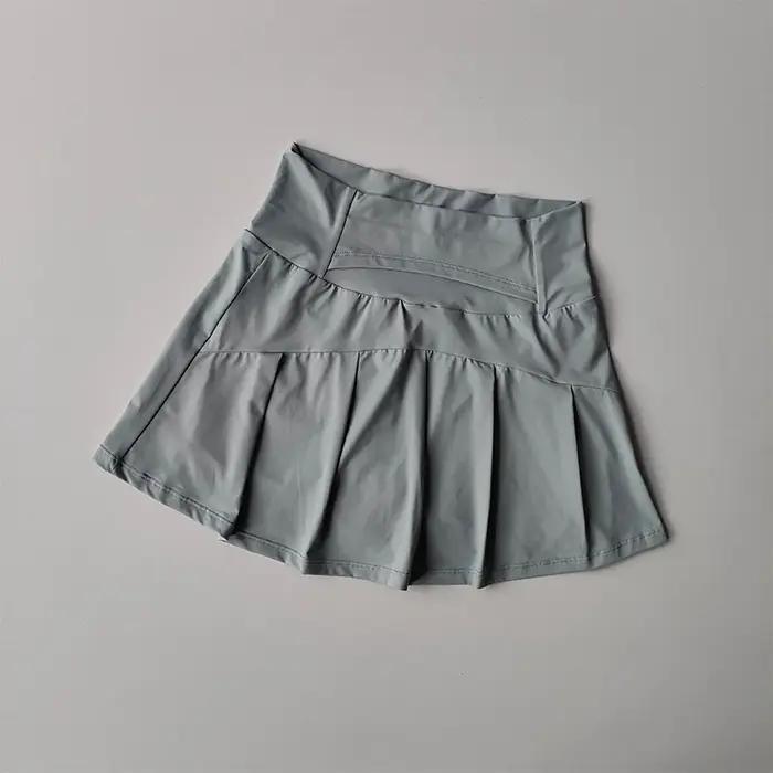 Jupe sport courte taille haute femme - Short doublé anti-éblouissement fitness yoga été