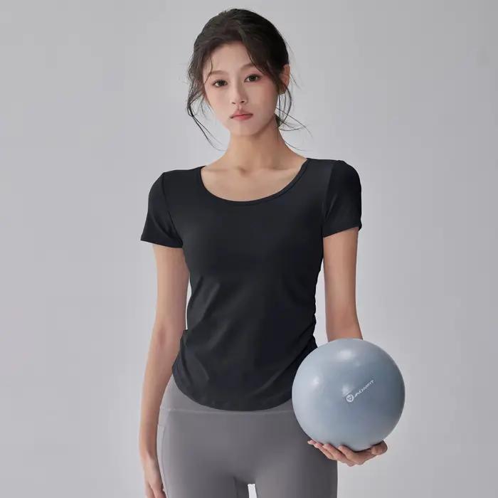 Combinaison de Yoga à manches courtes, sensation nue fine, respirante, pour course à pied, ample, Fi