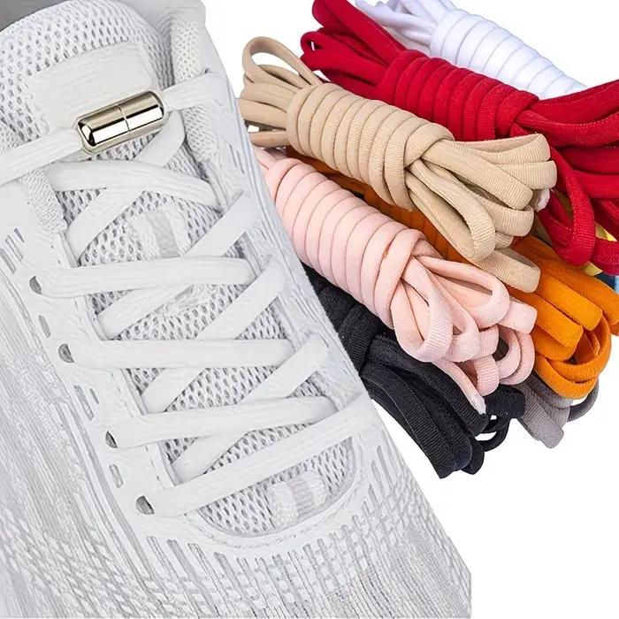 Lacets élastiques sans nœuds conception semi-circulaire fermeture métallique lacets paresseux pour adultes baskets chaussures de ville occasions sportives et quotidiennes