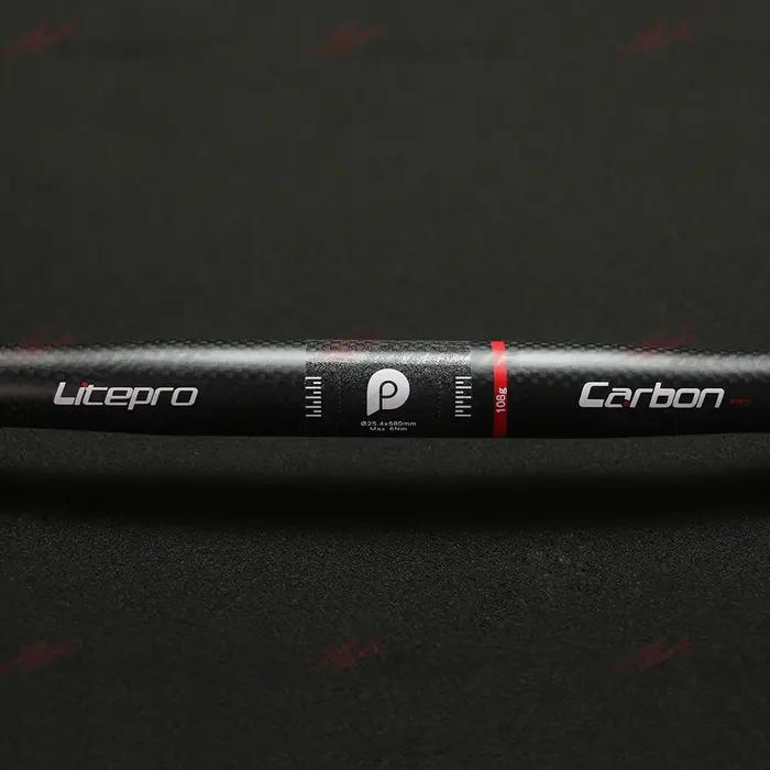 Litepro pliant/BMX 25.4mm 580mm guidon en carbone vtt guidon plat ou montée en Fiber de carbone ultr
