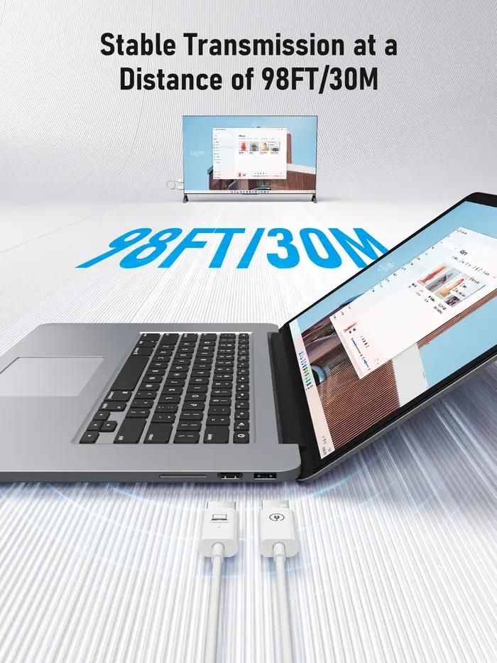 Lemorele – Kit d'extension émetteur-récepteur sans fil HDMI, Dongle d'affichage sans fil 164 pieds/5