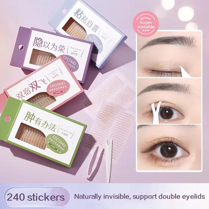Autocollants Double paupière, 240 pièces, bandes de beauté naturelles invisibles et durables pour fa