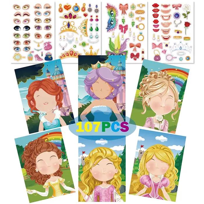 Faire un visage bricolage Animal princesse dinosaure Puzzle autocollants enfants jeux de Puzzle drôl