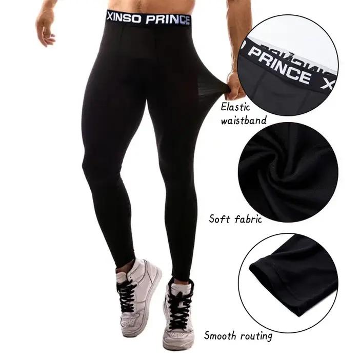 Leggings de sport Pro Fitness pour hommes, basket-ball, entraînement de fond, fjRunning, séchage rap