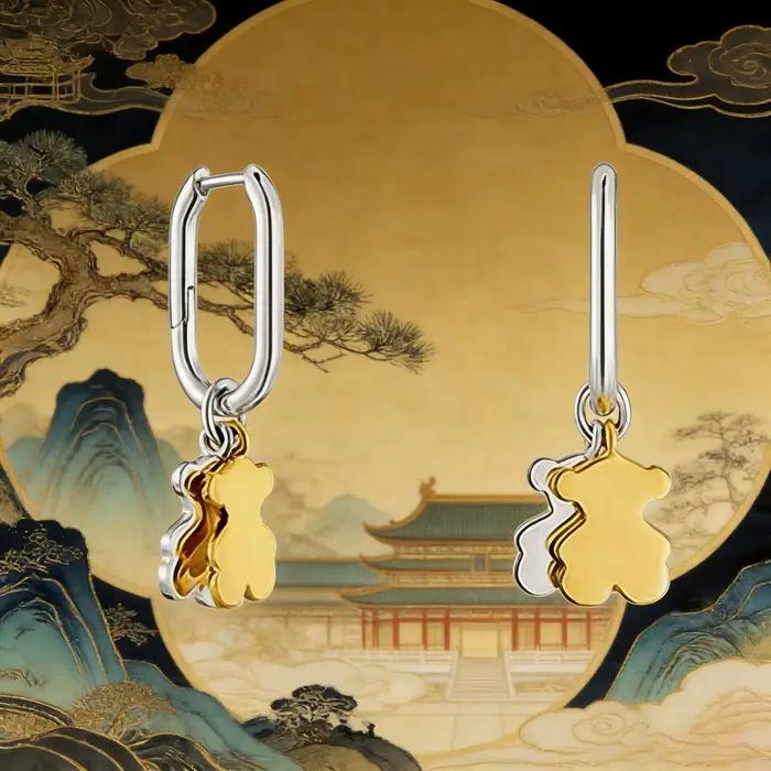 Boucles d'oreilles en forme d'ours à la mode pour femmes, accessoire de bijouterie élégant et polyva