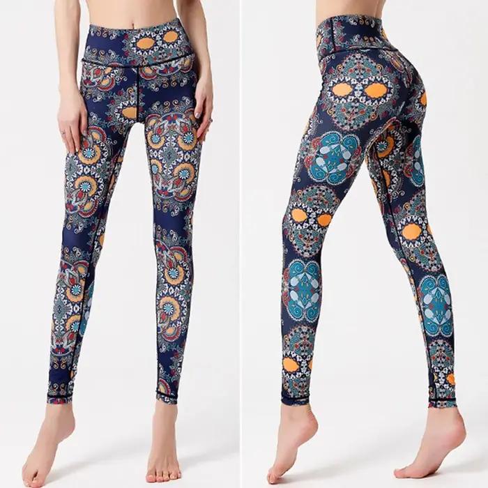Leggings de sport imprimés femme - Pantalon yoga fitness gym taille haute sexy