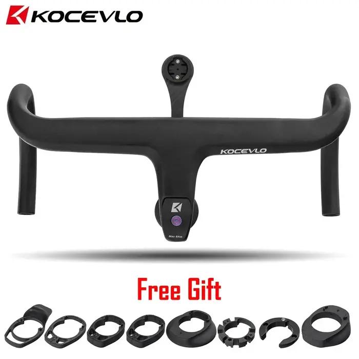 KOCEVLO-Guidon de vélo de route entièrement en carbone, intégré avec tige, acheminement interne des