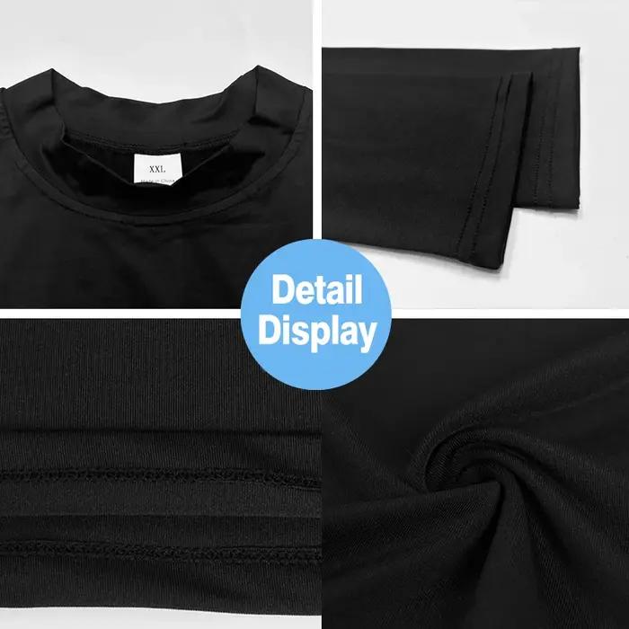 T-shirts à manches longues à col roulé pour hommes, séchage rapide, chemise de Compression Aurumn, s