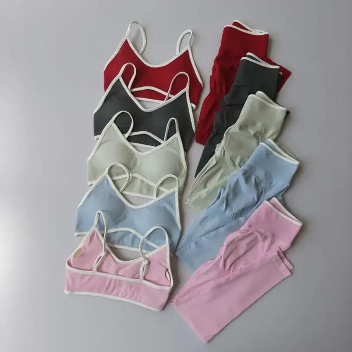 2 pièces ensemble femme sport Impact Yoga taille haute Leggings gymnastique Fitness cyclisme élastiq