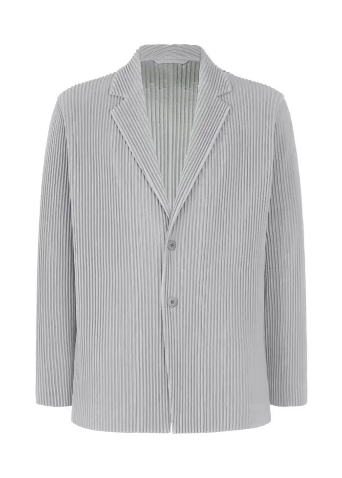 Blazer noir plissé pour homme, olympiques de luxe, doublé partiel, manteau de bureau, haute couture,