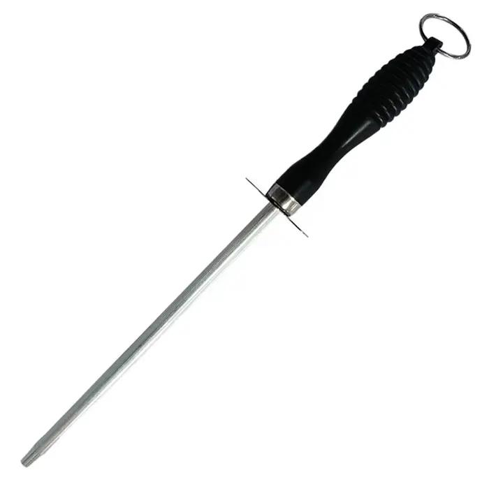 Tige d'affûtage de couteaux professionnelle en acier au carbone de 26cm, broyeur de couteaux Durable