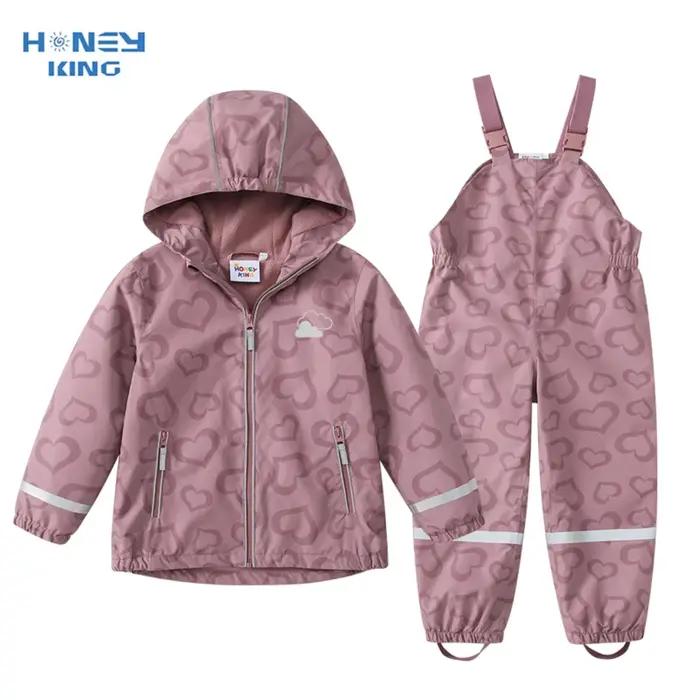 HONEYKING bébé imperméable costume ensemble de vêtements pour enfants salopette imperméable filles c