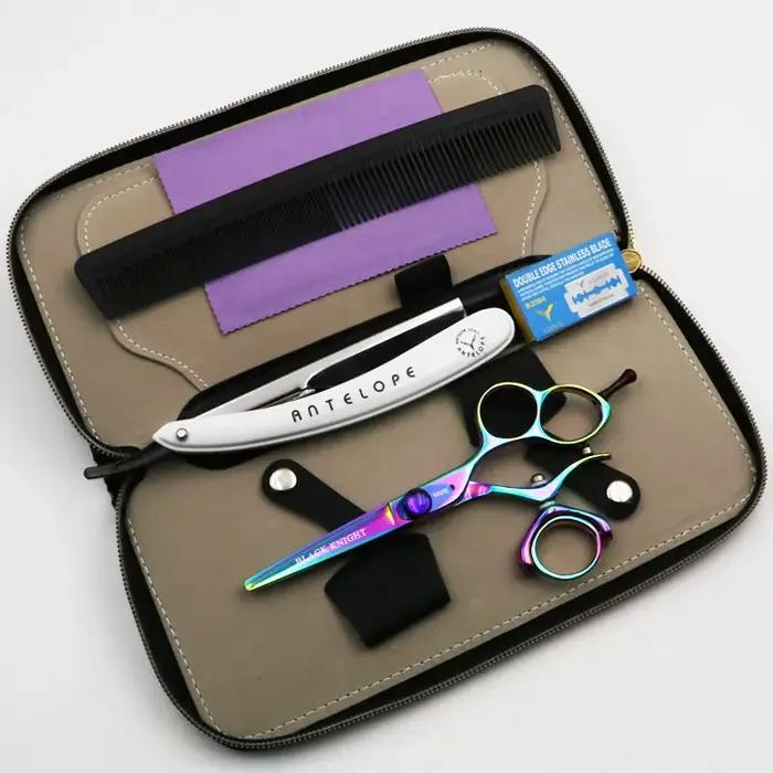 Ciseaux de coiffure professionnels Black Knight 5,5 pouces, ensemble de coiffure, ciseaux de barbier