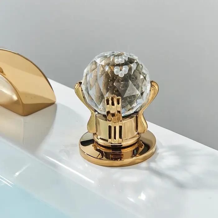 Cascade Or Poli Lavabo F/05 ET Bassin Centre Commercial Robinet 2 lèvent Clip 3 Trous