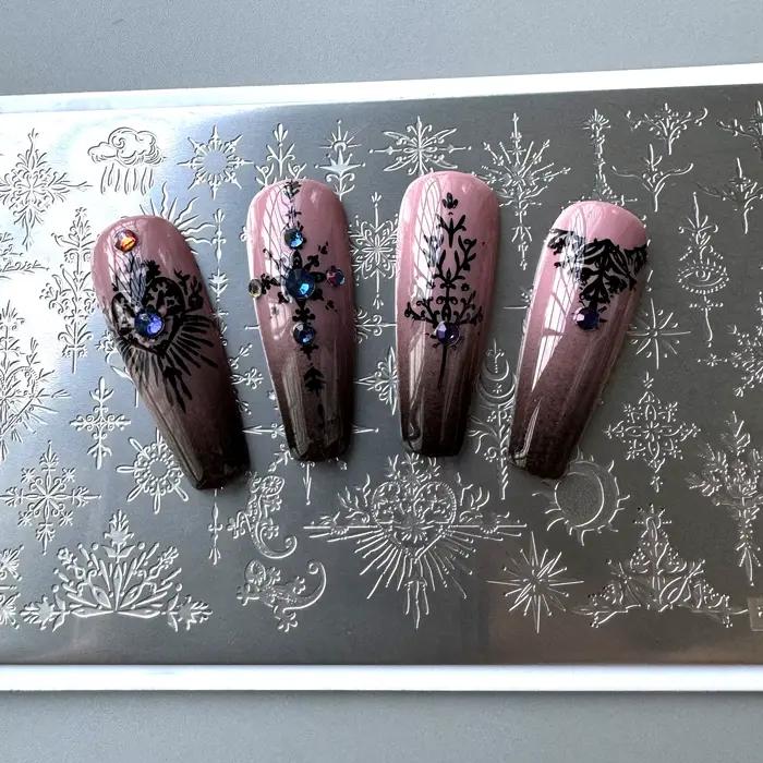 XMQ NAIL ART STAMPING PLATES FOUURS LINES TEMPLATES PLATES D'IMAGE