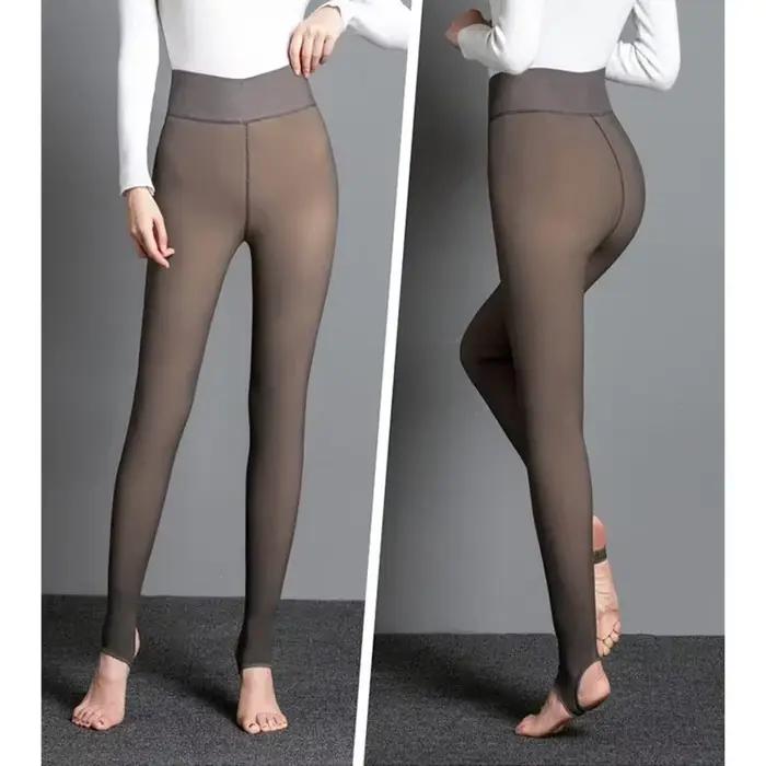 Bas thermiques translucides pour femmes, collants chauds, collants épais, velours élastique, sourire, mince, sexy, femme, hiver