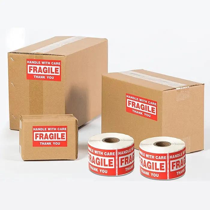 Autocollants fragiles pour marchandises, 100 pièces, veuillez manipuler avec soin, étiquettes d'aver