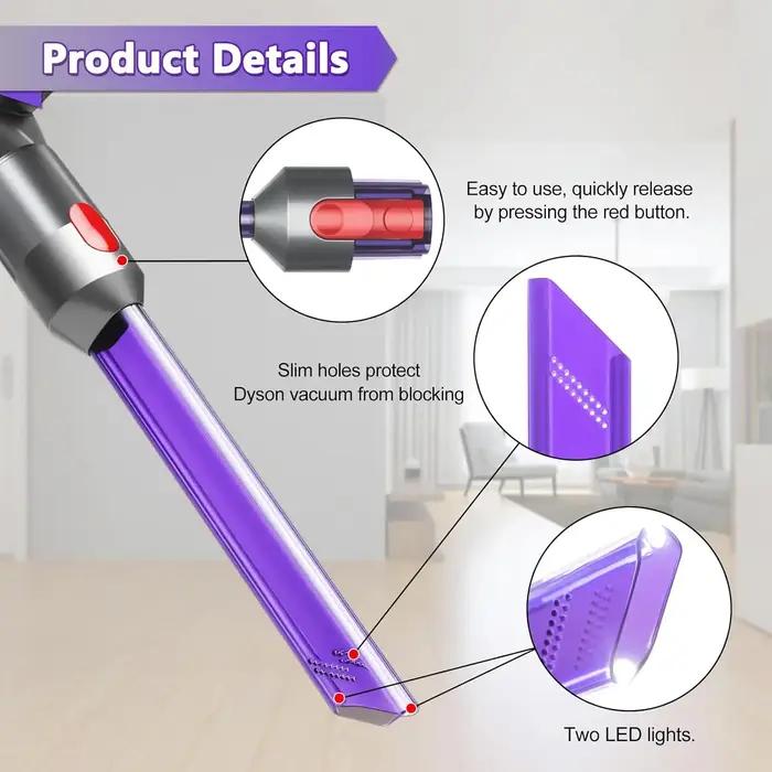 Tête de fente d'aspiration pour aspirateur Dyson V7 V8 V10 V11, tuyau lumineux LED, pièces de rechan
