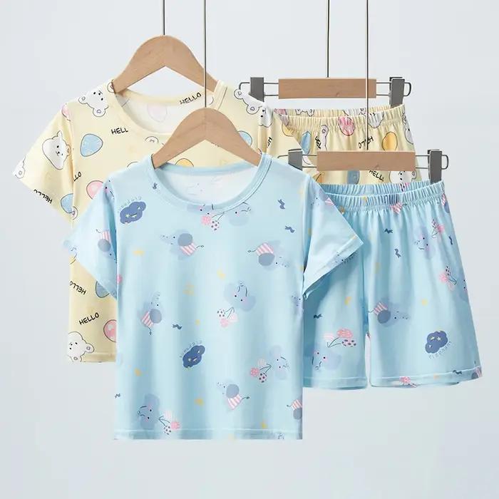 Ensemble 2 pièces d'été pour enfants, confortable et polyvalent, mignon, à manches courtes, pour gar