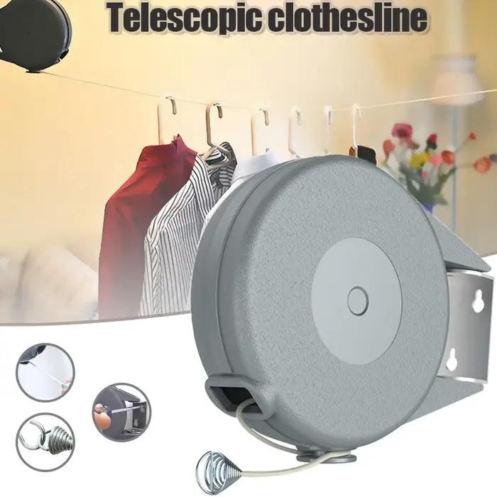 Corde à linge rétractable télescopique réglable de 12M, support de séchage de vêtements Invisible, f