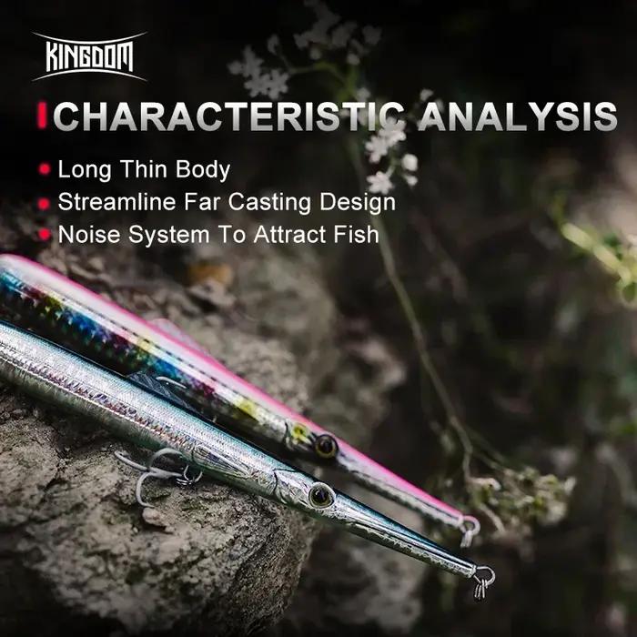 Kingdom leurres de pêche 11g 13g 30g 40g 205mm 130mm longue coulée aiguille crayon artificiel Stickb