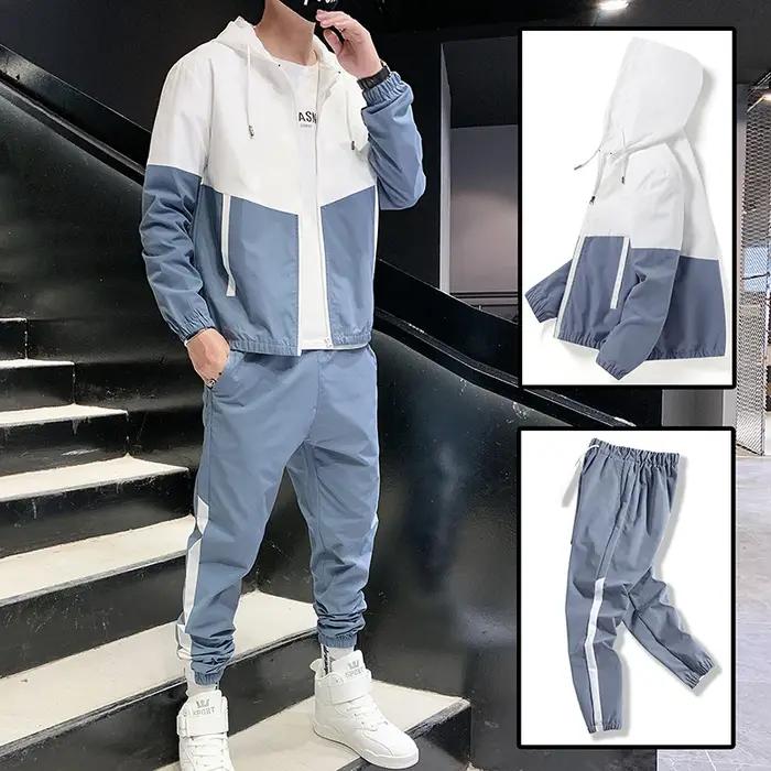 Ensemble de survêtement décontracté pour homme 2026 – Veste à capuche et pantalon de jogging 2 pièce