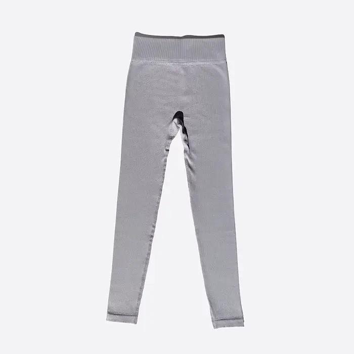 Pantalon Yoga côtelé sans couture taille haute Femme - Leggings gymnastique ventre contrôle - Collants course Fitness