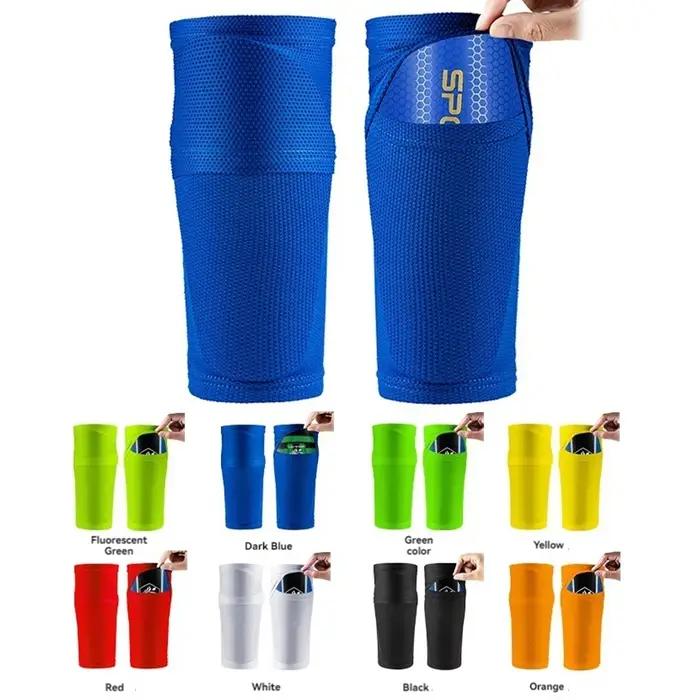 Protège-tibias avec manches intégrées pour football basket enfants adultes protection sportive occasionnelle résistants durables pour joueurs de football et de basket-ball