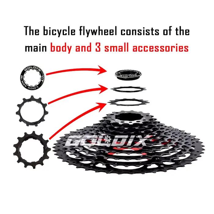GOLDIX-Pignon de roue libre de vélo pour Shimano, VTT noir, 8, 9, 10, 11/12 vitesses, 40, 42, 46, 50