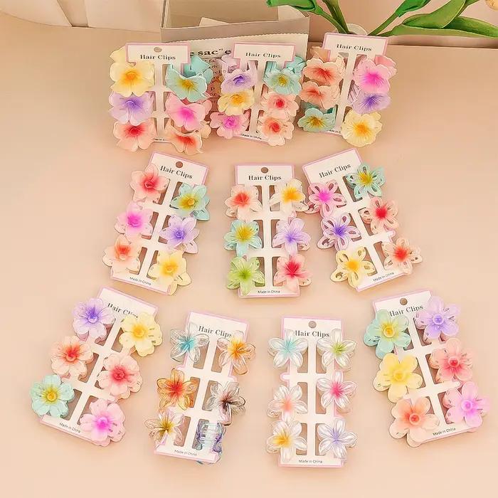 Petites pinces à cheveux transparentes colorées pour femmes, pince à cheveux, épingle à cheveux, cor