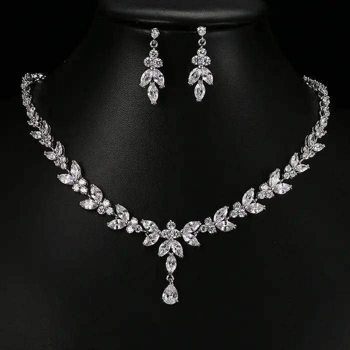 Emmaya – ensemble de bijoux exquis pour femmes, accessoires de fête de mariage, boucles d'oreilles e