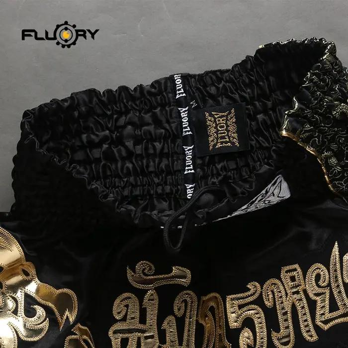 Short de combat imprimé fluoré, short de boxe, patchs brodés, short Muay Thai
